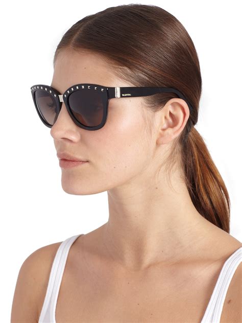 valentino square black sunglasses